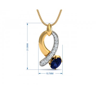 Rami Blue Sapphire & Diamond pendant in Gold